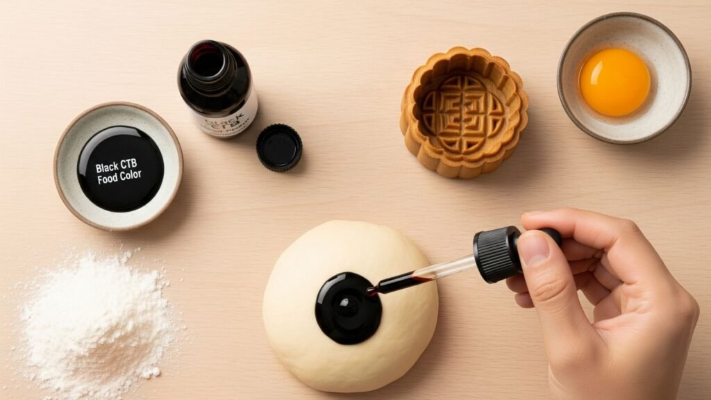 Black mooncake coloring